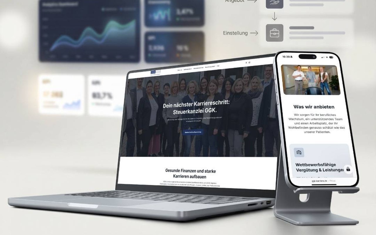 Von Zeus Consulting gebaute Website für GGK Steuerberater in der Breitansicht